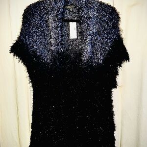 Roz & Ali Black and Blue Textured Shrug